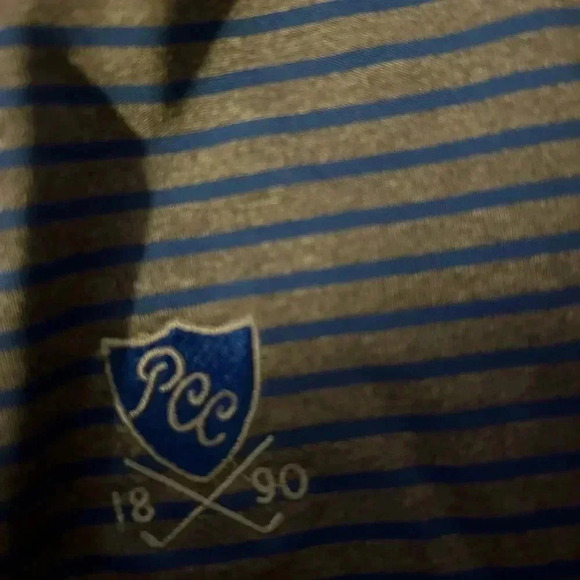 Men’s Donald Ross Grey And Blue Striped Polo Size XL - Picture 2 of 4